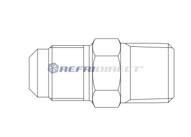 brass fittings Castel, SAE for NPT unions Mod. 7130/3 3/8 SAE X 3/8 NPT